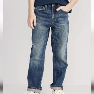 Old Navy Baggy Boys Size 7 Loose-Fit Pants Dark Wash NWT